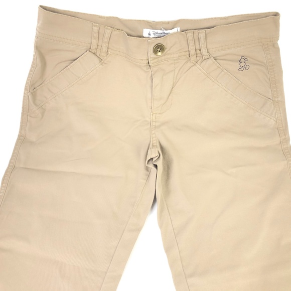 Disney Mickey Mouse Embroidered Capri Khaki Pants - Picture 2 of 8